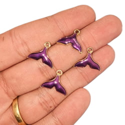 PINGENTE RABO DE SEREIA COLORS - DOURADO - 14,2MM X 17,3MM - C/4