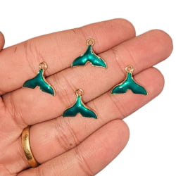 PINGENTE RABO DE SEREIA COLORS - DOURADO - 14,2MM X 17,3MM - C/4