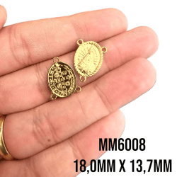 PINGENTE SALVE A RAINHA MARIA APARECIDA - MM6008 - 18,0MM X 13,7MM - C/2