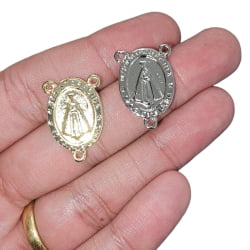 PINGENTE SALVE A RAINHA - NOSSA SENHORA APARECIDA - TERÇO - 24,5MM X 16,8MM - UND