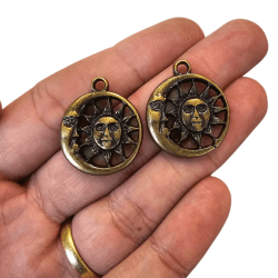 PINGENTE SOL & LUA - MM5600 - 28MM X 24MM 