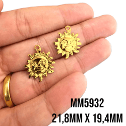 PINGENTE SOL - MM5932 - 21,8MM X 19,4MM - C/2