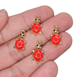 PINGENTE TARTAGURA COLORS - 18MM X 9,9MM - DOURADO - C/4