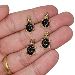 PINGENTE TARTAGURA COLORS - 18MM X 9,9MM - DOURADO - C/4