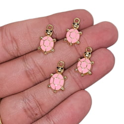 PINGENTE TARTAGURA COLORS - 18MM X 9,9MM - DOURADO - C/4