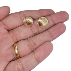PINO DE BRINCO CONCHA SHELL - 12132 - 13MM X 13,5MM - PAR