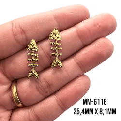 BRINCO ESPINHA DE PEIXE - MM6116 - 25,4MM X 8,1MM - PAR BRINCO ESPINHA DE PEIXE - MM6116 - 25,4MM X 8,1MM - PAR