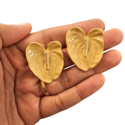 BRINCO FLOR ANTÚRIO 14115 31MM X 26MM - ESMALTADO - PAR