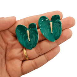 BRINCO FLOR ANTÚRIO 14115 31MM X 26MM - ESMALTADO - PAR