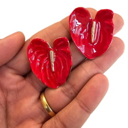 BRINCO FLOR ANTÚRIO 14115 31MM X 26MM - ESMALTADO - PAR