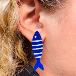 BRINCO PEIXE ESCAMA PINTADA ACRILICO - 47MM X 12,8M - PAR BRINCO PEIXE ESCAMA PINTADA ACRILICO - 47MM X 12,8M - PAR