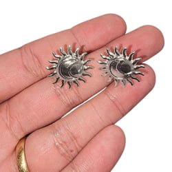 Par de Brincos Sol e Lua - Estilo Boho Celestial - MM6483 - 21,4MM - PAR
