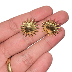 Par de Brincos Sol e Lua - Estilo Boho Celestial - MM6483 - 21,4MM - PAR